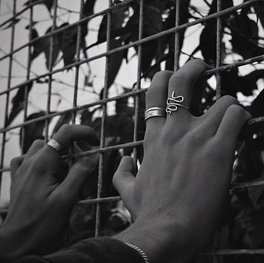 bare stacker ring.