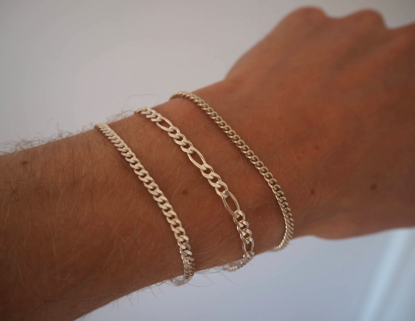 sterling silver wrist chain.