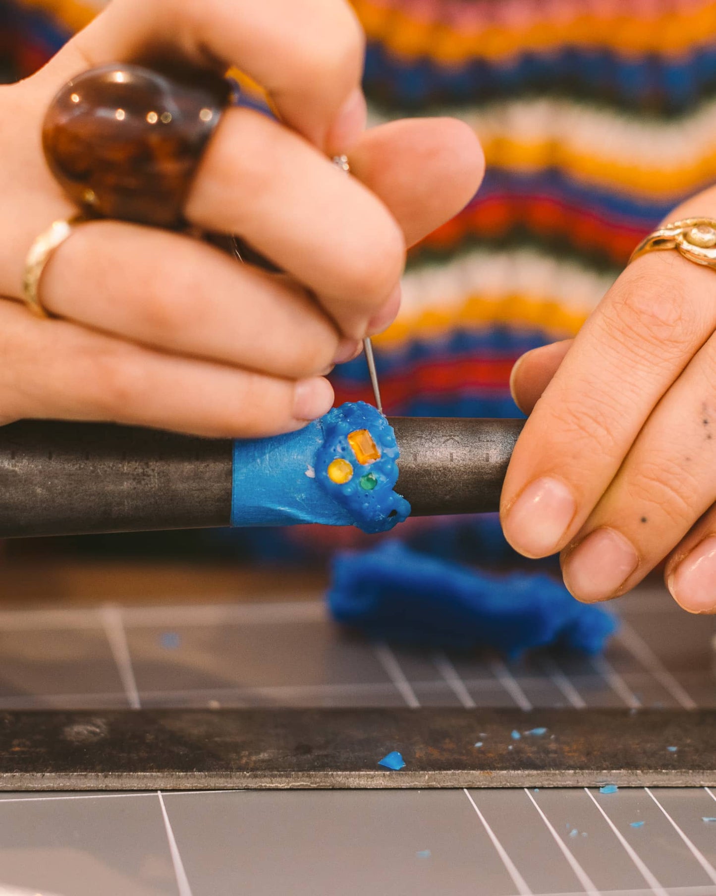 canberra organic ring making class with gemstones (lost wax)