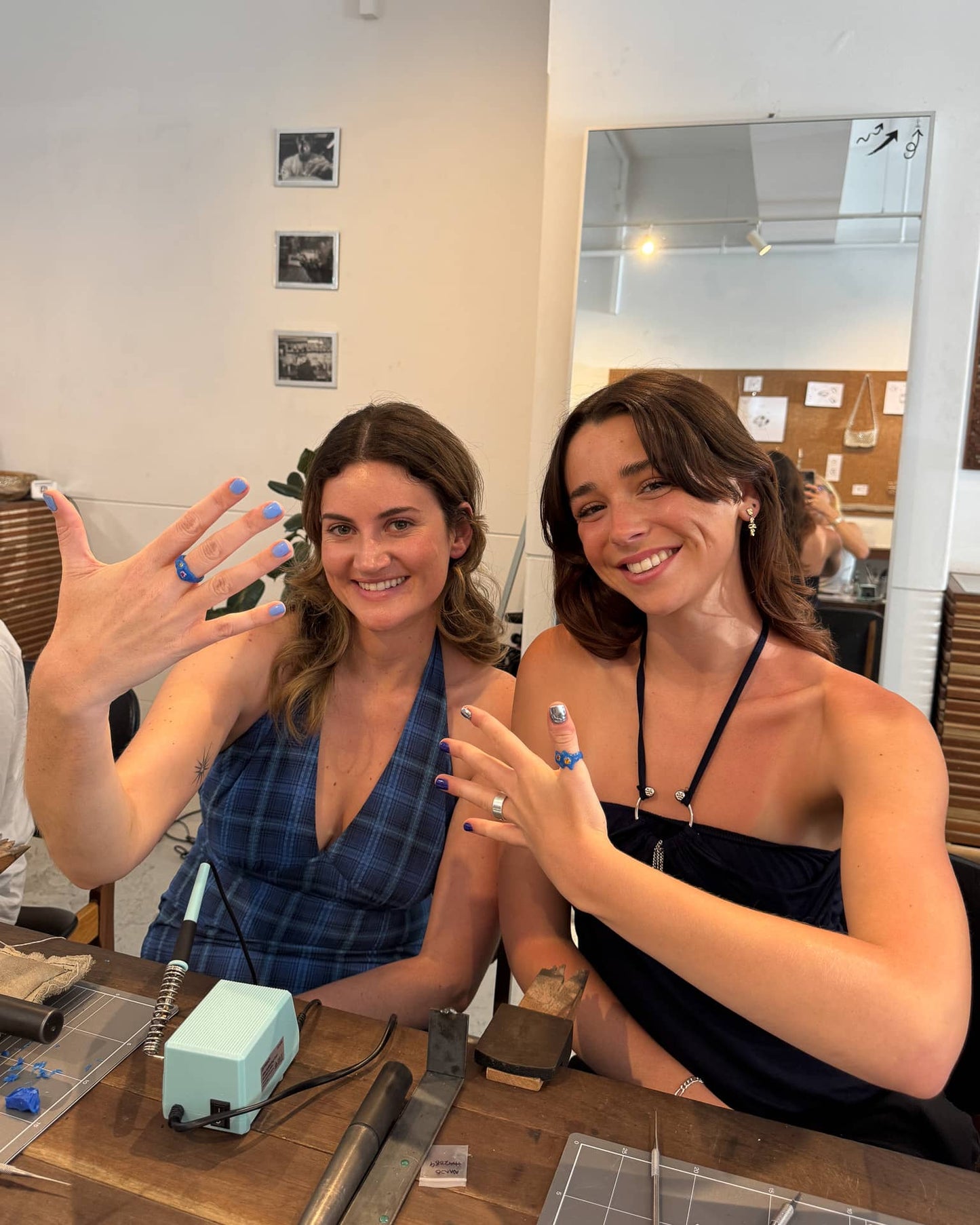 canberra organic ring making class with gemstones (lost wax)